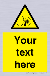 Custom warning sudden loud noise